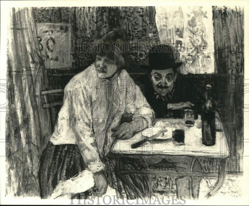 Load image into Gallery viewer, Press Photo "At the Cafe La Mie" by Henri de Toulouse-Lautrec - tup26938
