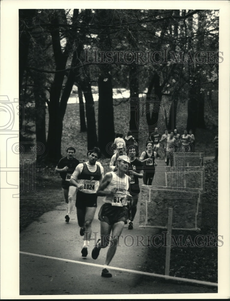 1986 Press Photo Runners compete in Stockadeathon race in Schenectady, New York- Historic Images