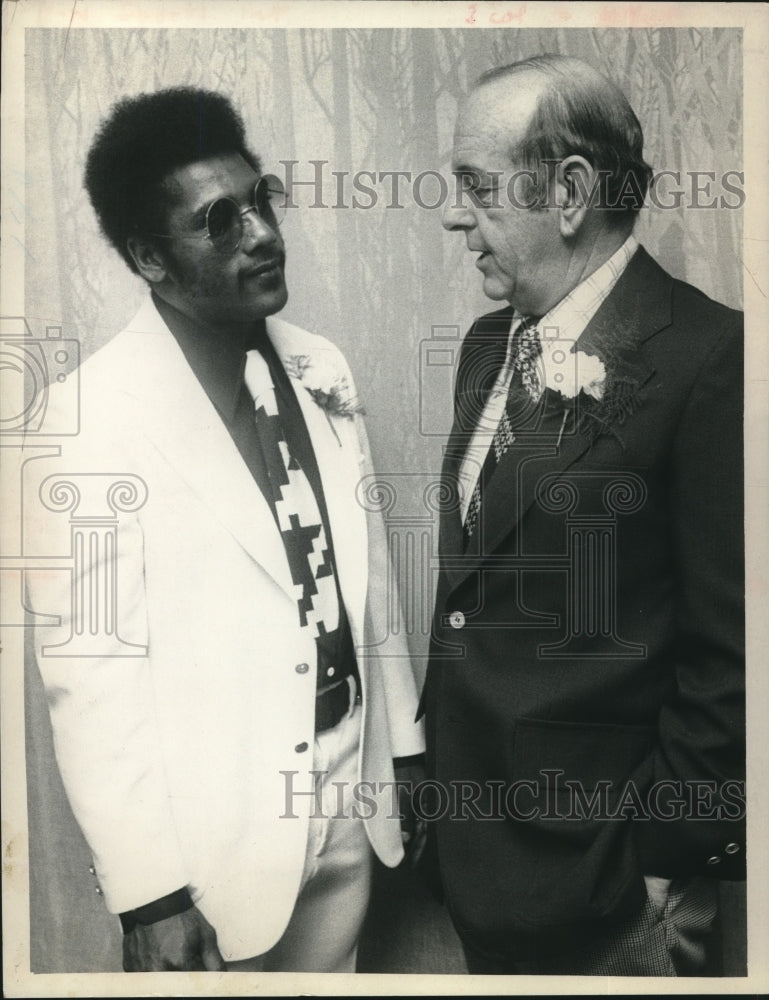 Press Photo Football player Charles Leigh (left) and Herbert Beckett - tus00327- Historic Images