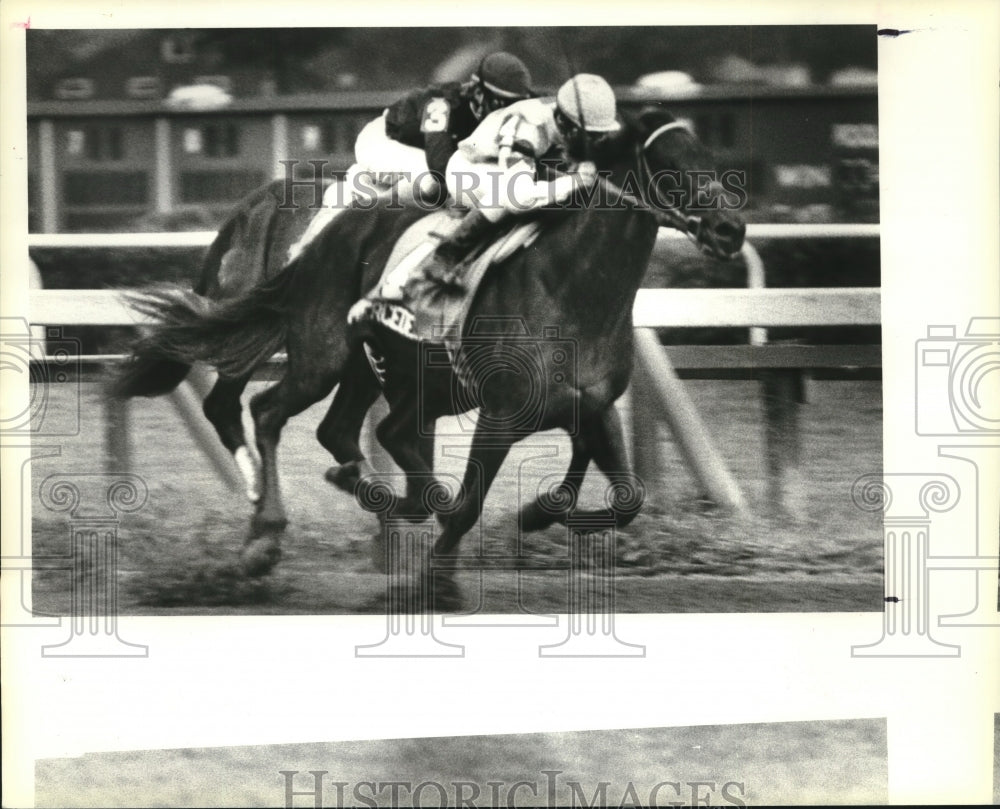 1988 Press Photo #4 Mercedes Won with Robbie Davis up wins Hopeful Stakes race- Historic Images