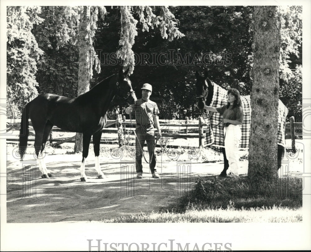 Press Photo Horses Michael&#39;s Creation and Brave Fella will be in Saratoga race- Historic Images