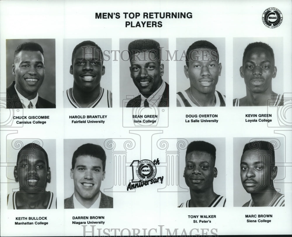 Press Photo Head shots of Metro Atlantic Athletic Conference basketball players- Historic Images