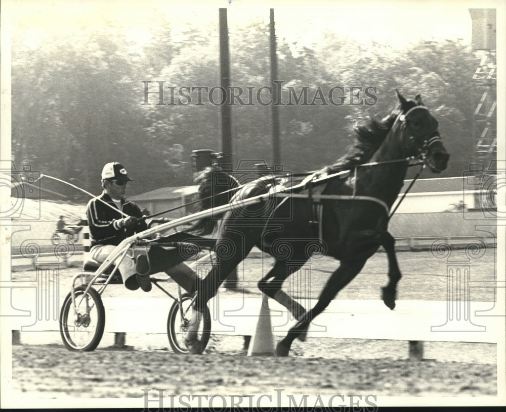 1981 Press Photo Carl Allen sends MoBandy through final preparation for race- Historic Images