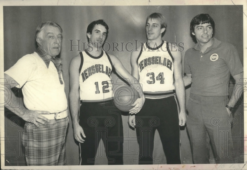 Press Photo Coaches and players for Rensselaer pose for photo - tus01317- Historic Images