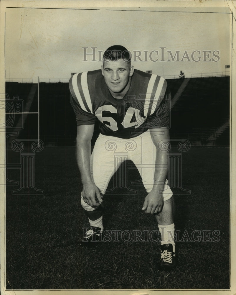 1959 Press Photo Football player Tom Gunderman, senior, guard from U of MD- Historic Images