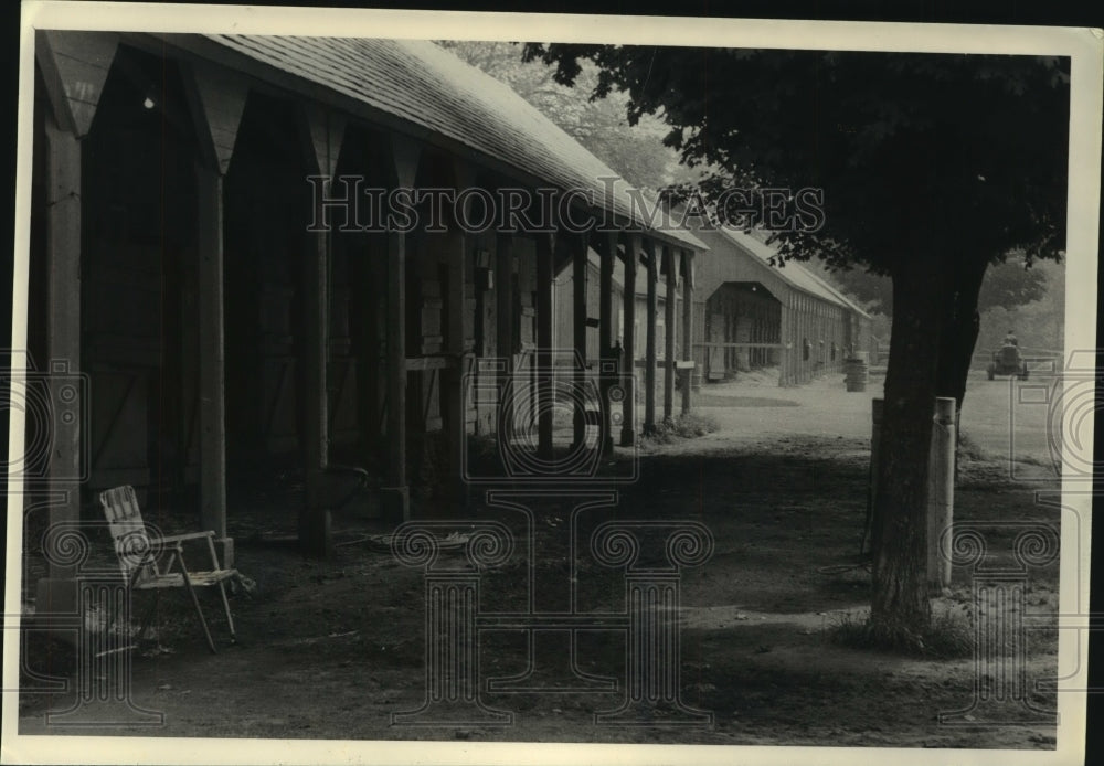 1984 Press Photo Empty stables at Saratoga Race Track, New York - tus02081- Historic Images