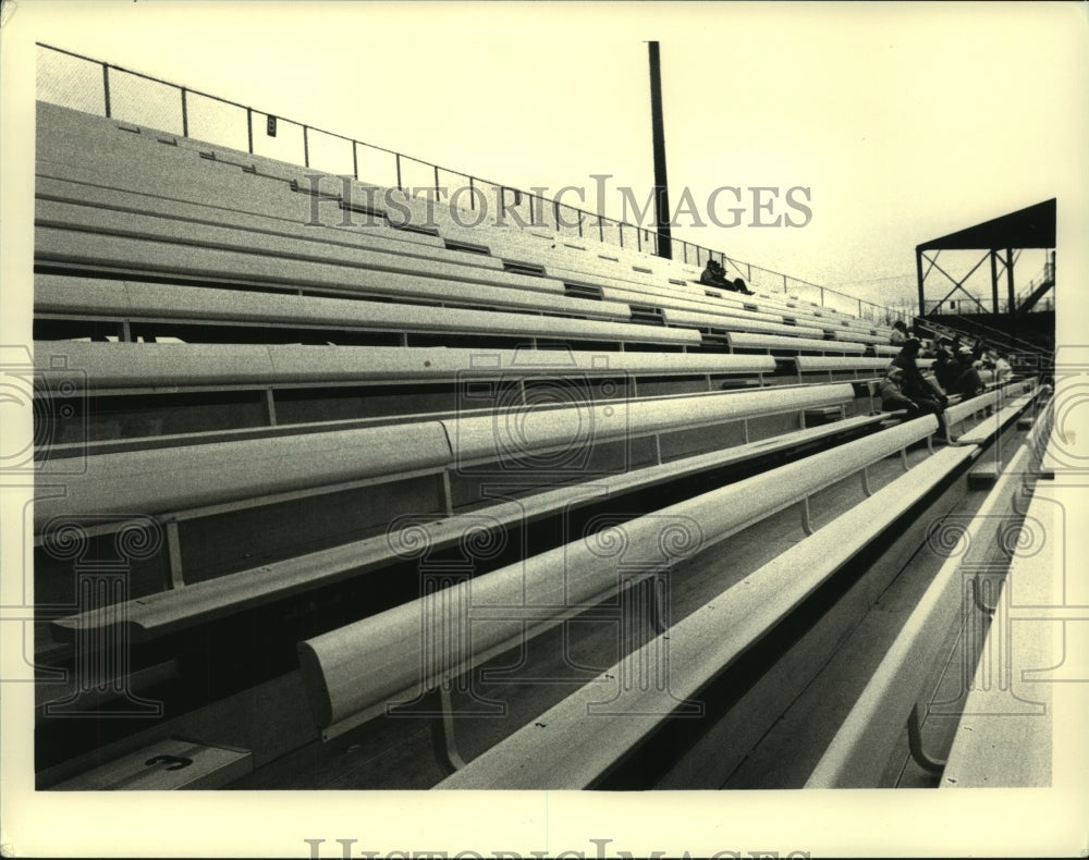 1988 Press Photo Sparse crowd at Heritage Park baseball field, Colonie, New York- Historic Images