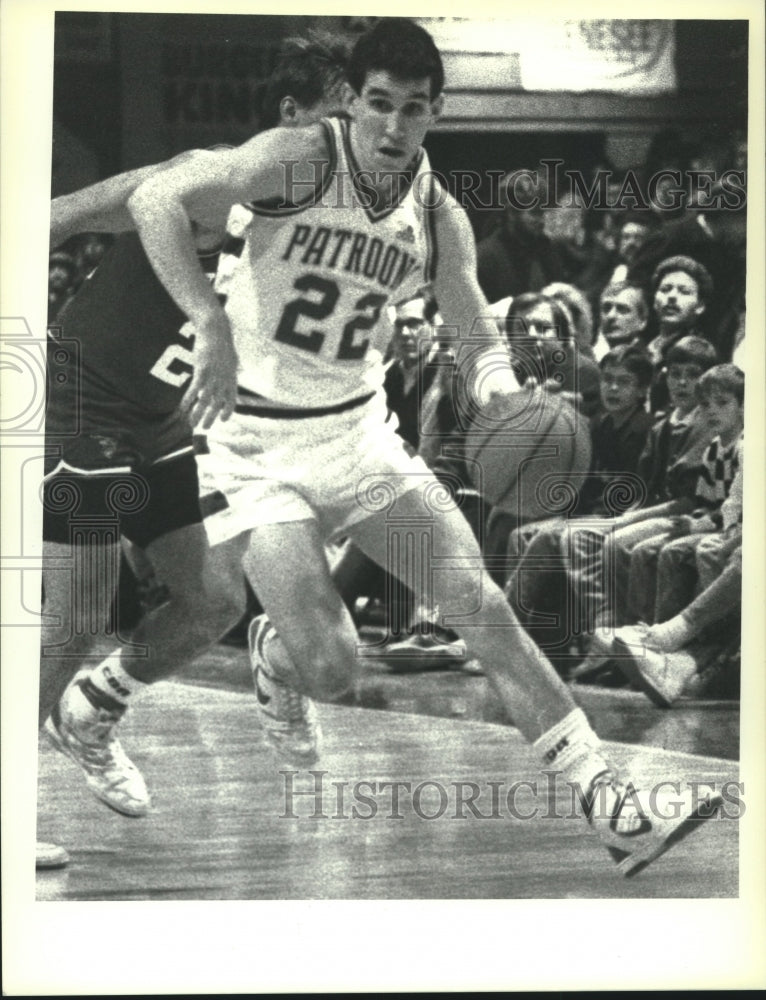 1989 Press Photo Albany Patroons vs. Pensacola Tornados basketball in New York- Historic Images