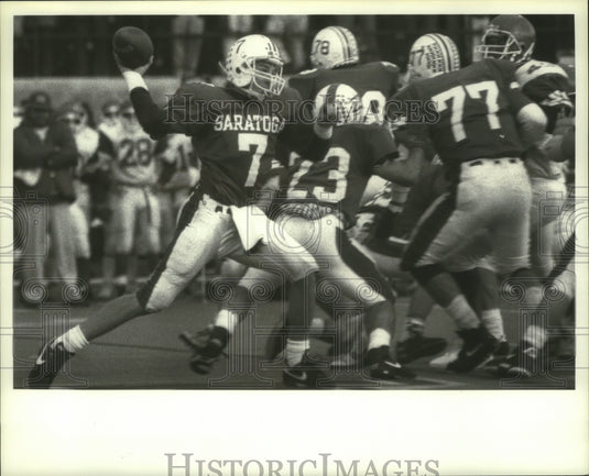 Press Photo Saratoga football quarterback