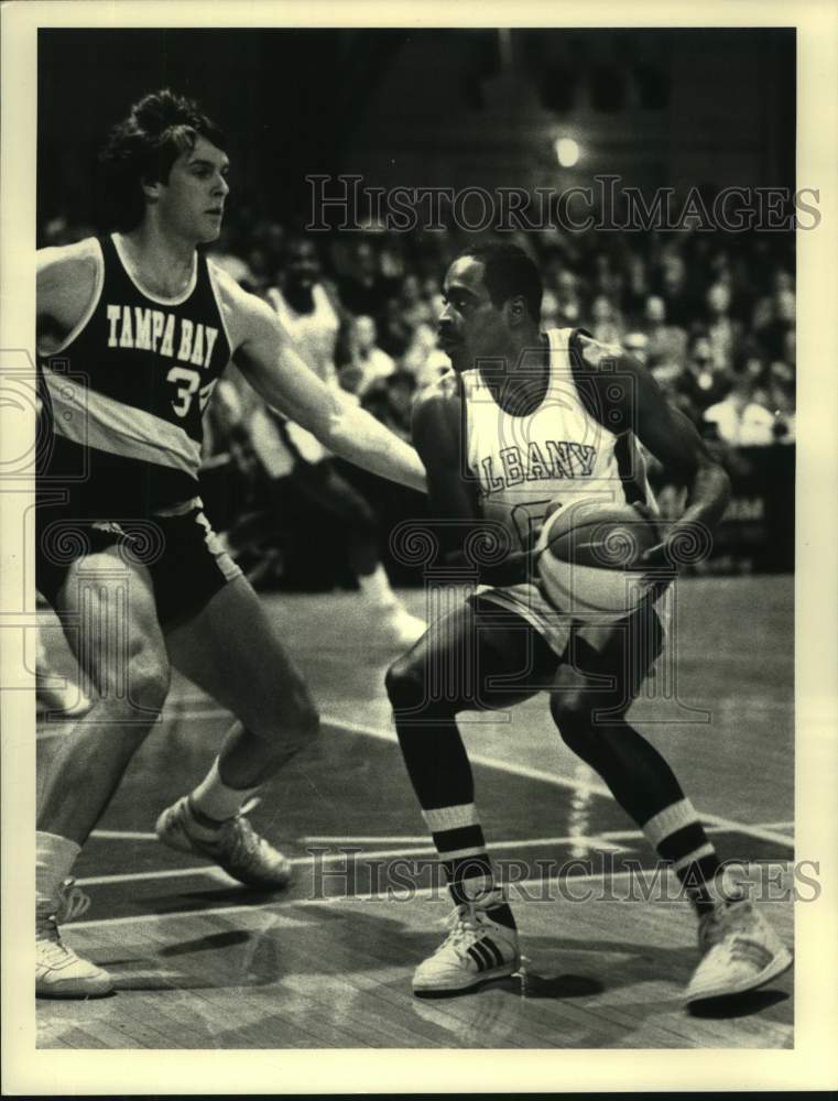 Press Photo Albany Patroons vs. Tampa Bay Thrillers basketball in New York- Historic Images