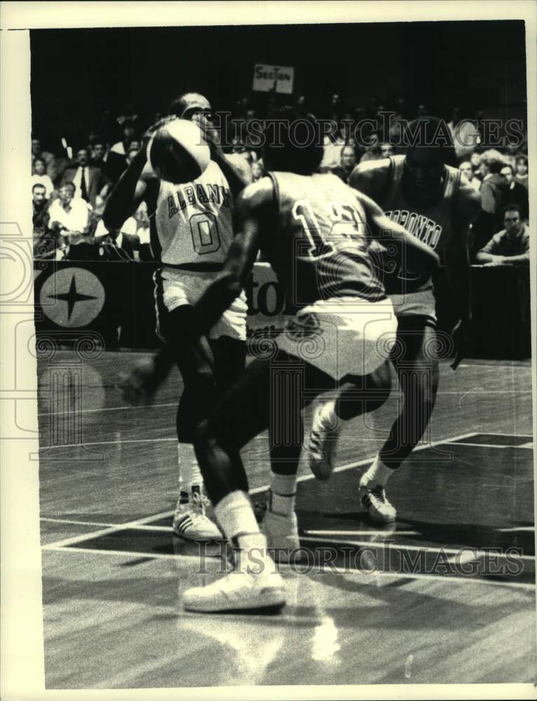 Press Photo Albany Patroons vs. Pensacola Tornados basketball, New York- Historic Images