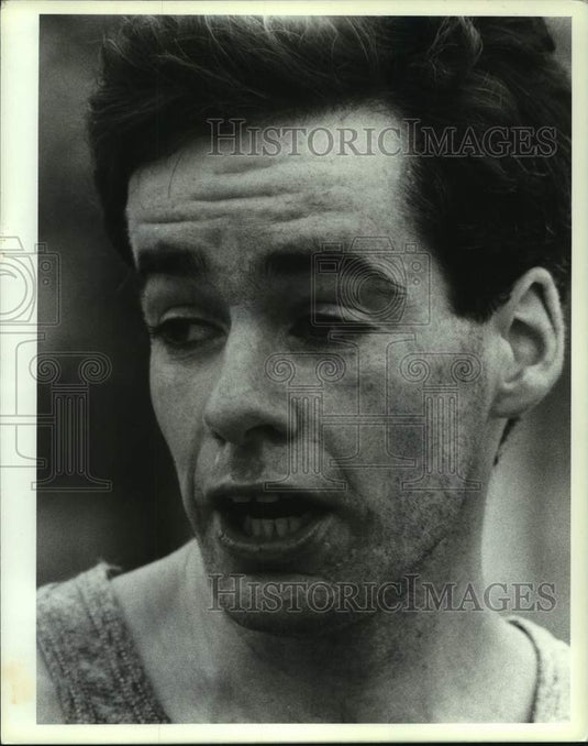 Press Photo Runner after winning race in New York - tus04439- Historic Images