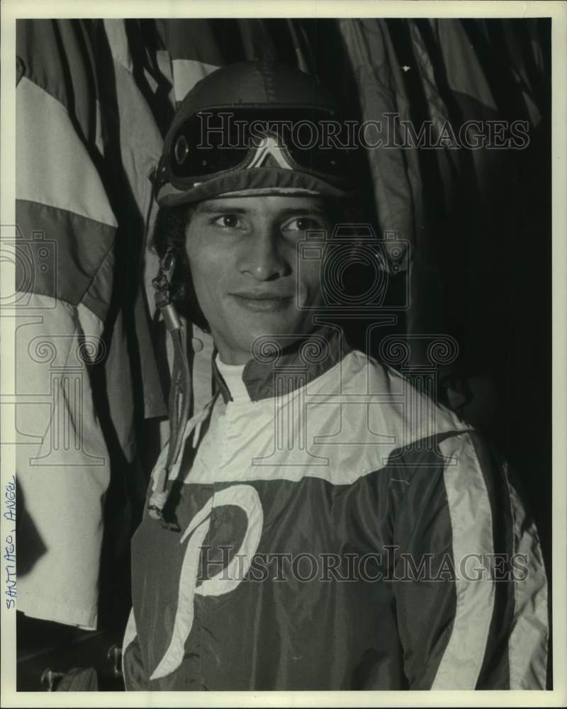 Press Photo Jockey Angel Santiago poses for photo - tus04536- Historic Images