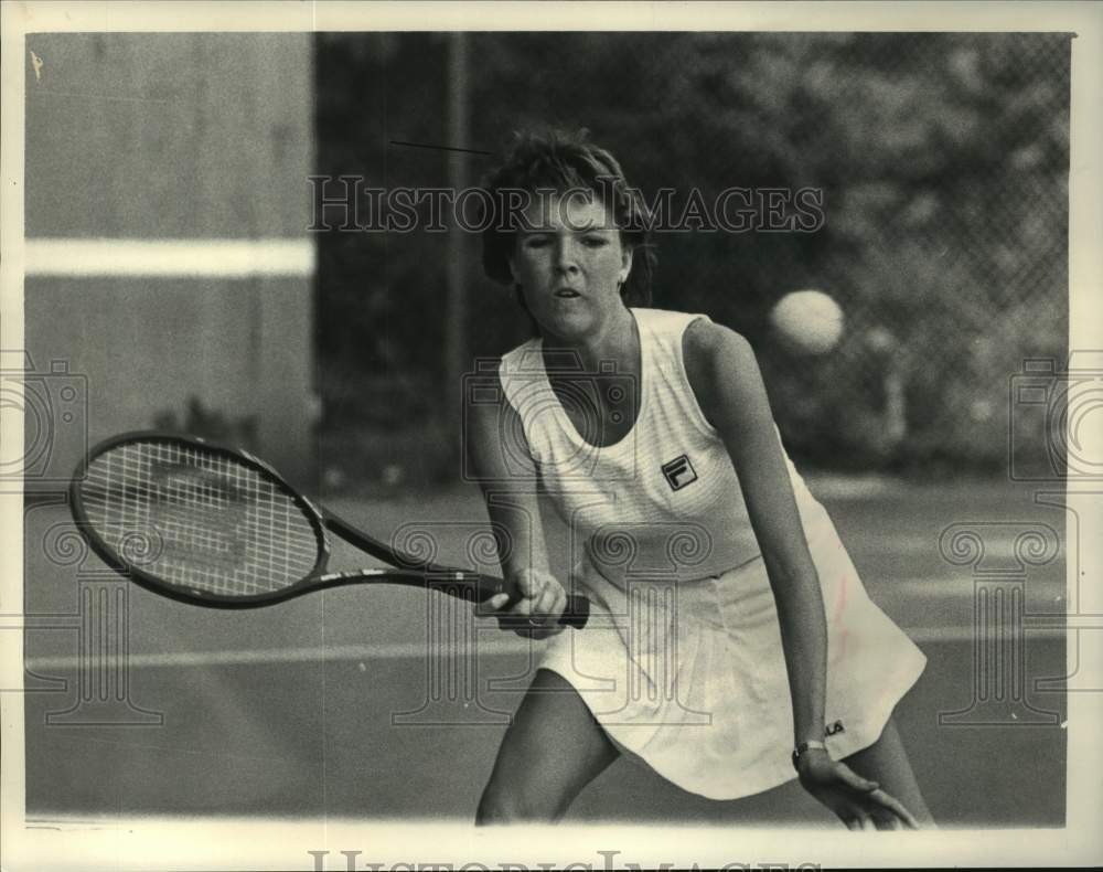 1984 Press Photo Terry Phelps during tennis match in Schenectady, New York- Historic Images