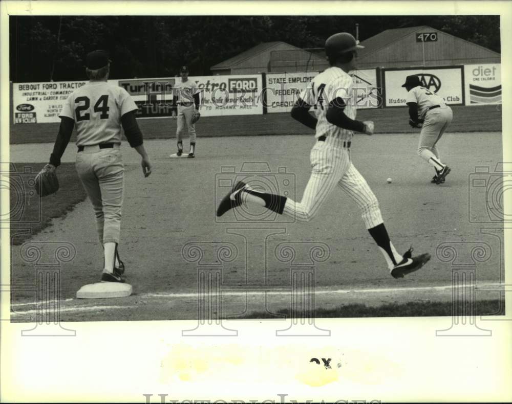 1987 Press Photo Albany-Colonie Yankees baseball, Heritage Park, Colonie, NY- Historic Images