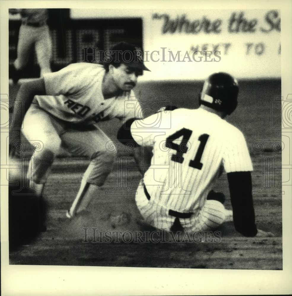 1987 Press Photo Albany-Colonie Yankees baseball, Heritage Park, Colonie, NY- Historic Images