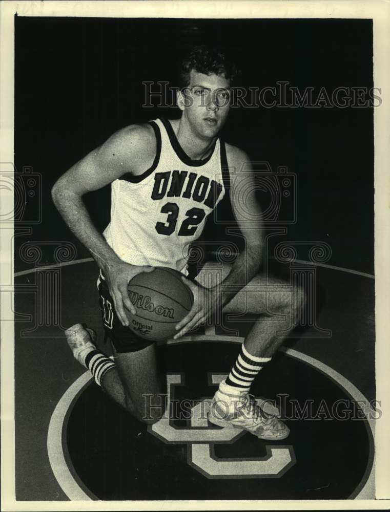 1985 Press Photo Doug Gregory, Union College basketball, Schenectady, New York- Historic Images
