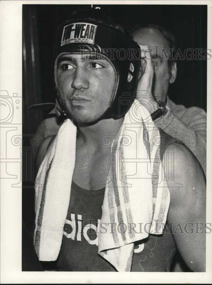 Press Photo Boxer Dale Shafer and coach Joe Cimino - tus05833- Historic Images