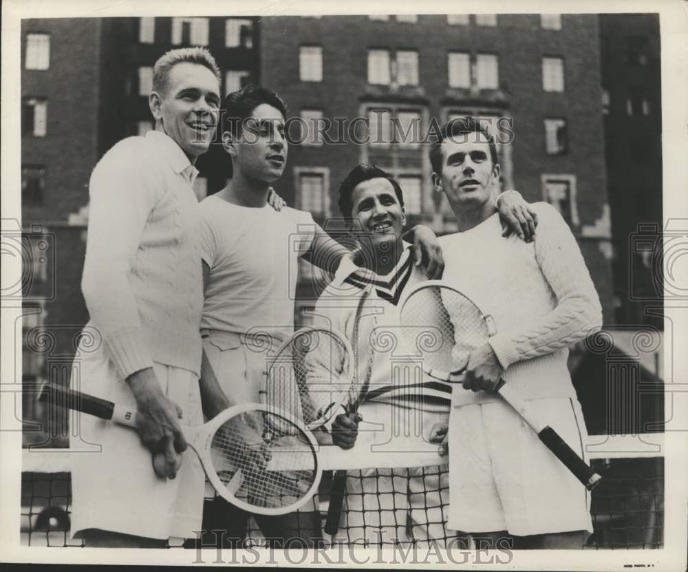 1949 Press Photo A quartet of tennis players pose for a photo - tus06124- Historic Images