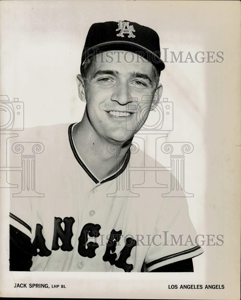 Press Photo Los Angeles Angels baseball player Jack Spring - tus07309- Historic Images