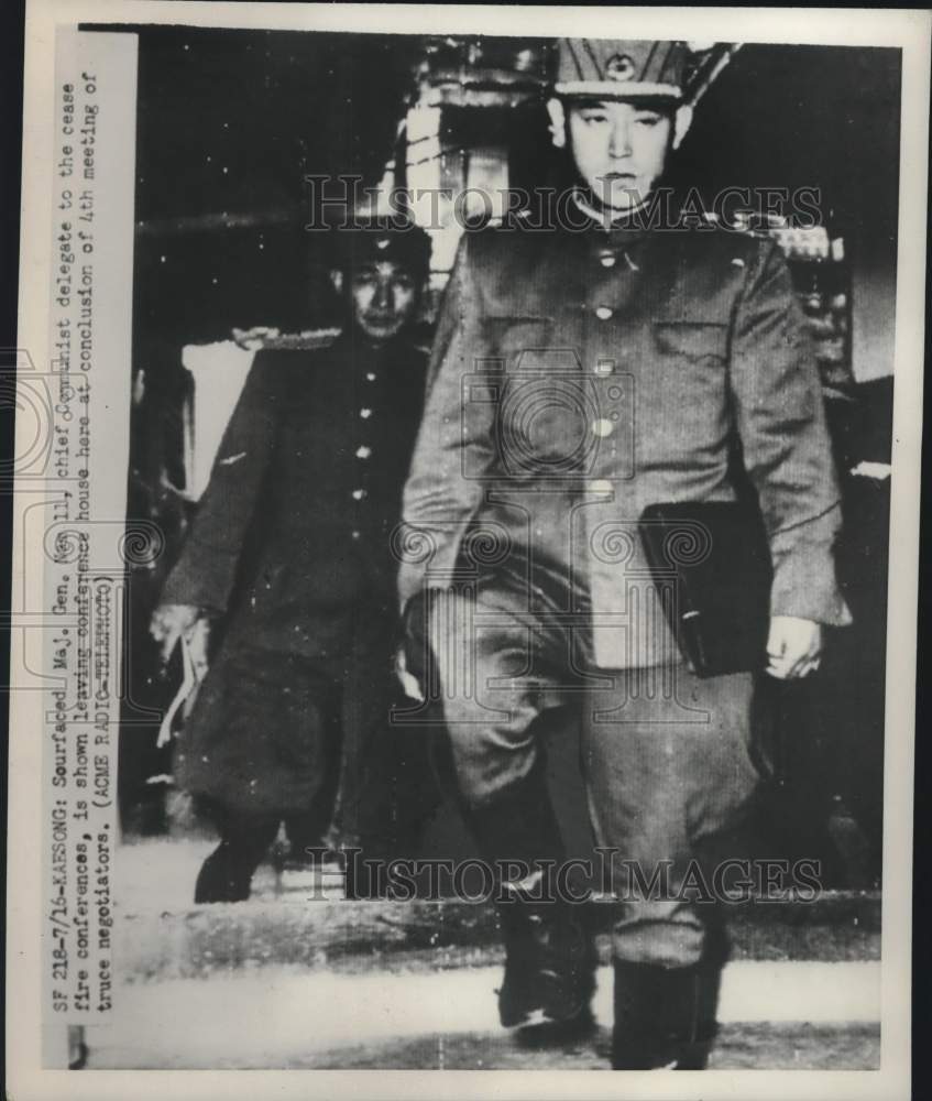 1951 Press Photo Major General Nam Il at ceasefire negotiations in Kaesong