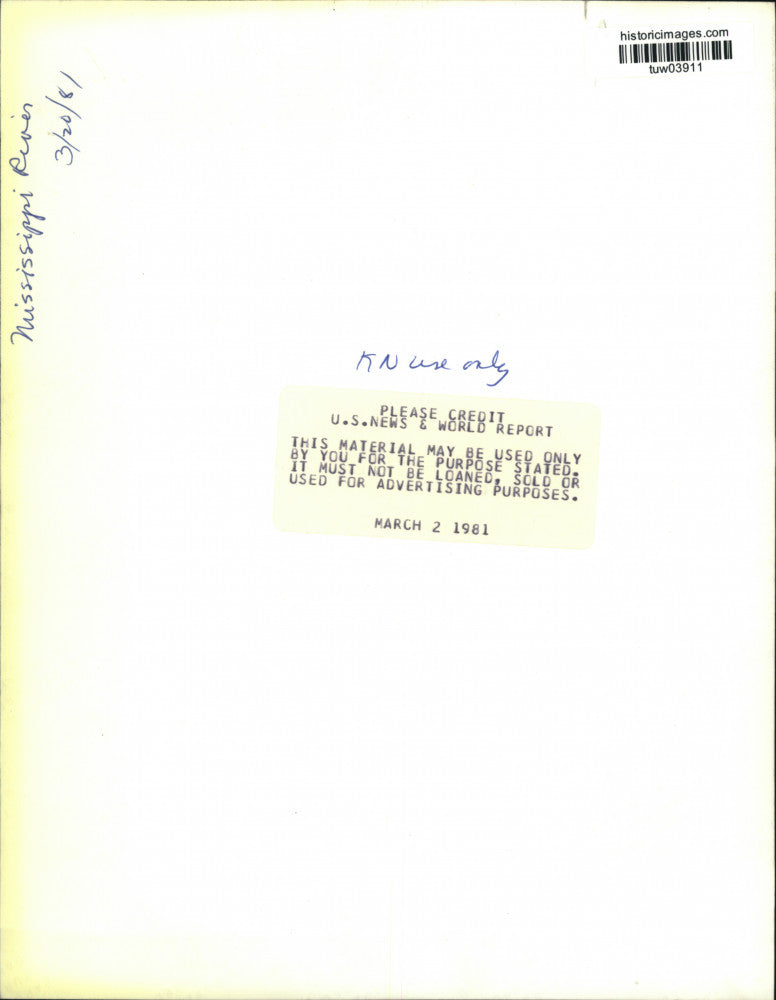 1981 Press Photo Map of the Mississippi River and its tributaries - tuw03911