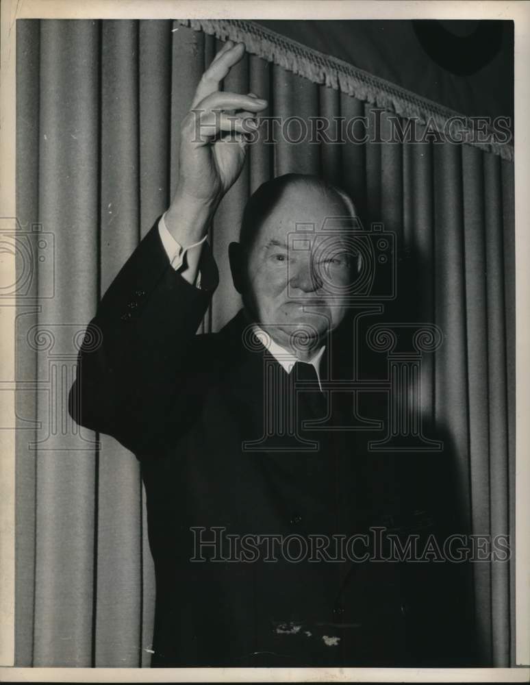 1957 Press Photo Former president Herbert Hoover in New York - tuw05566- Historic Images