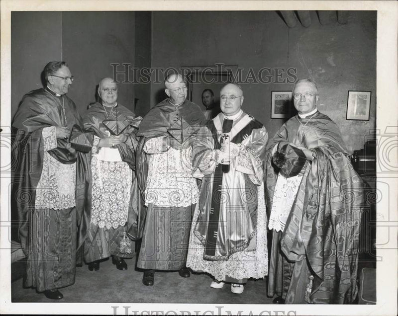 Load image into Gallery viewer, 1957 Press Photo Archbishops at Yankee Stadium for Pontifical Mass in New York
