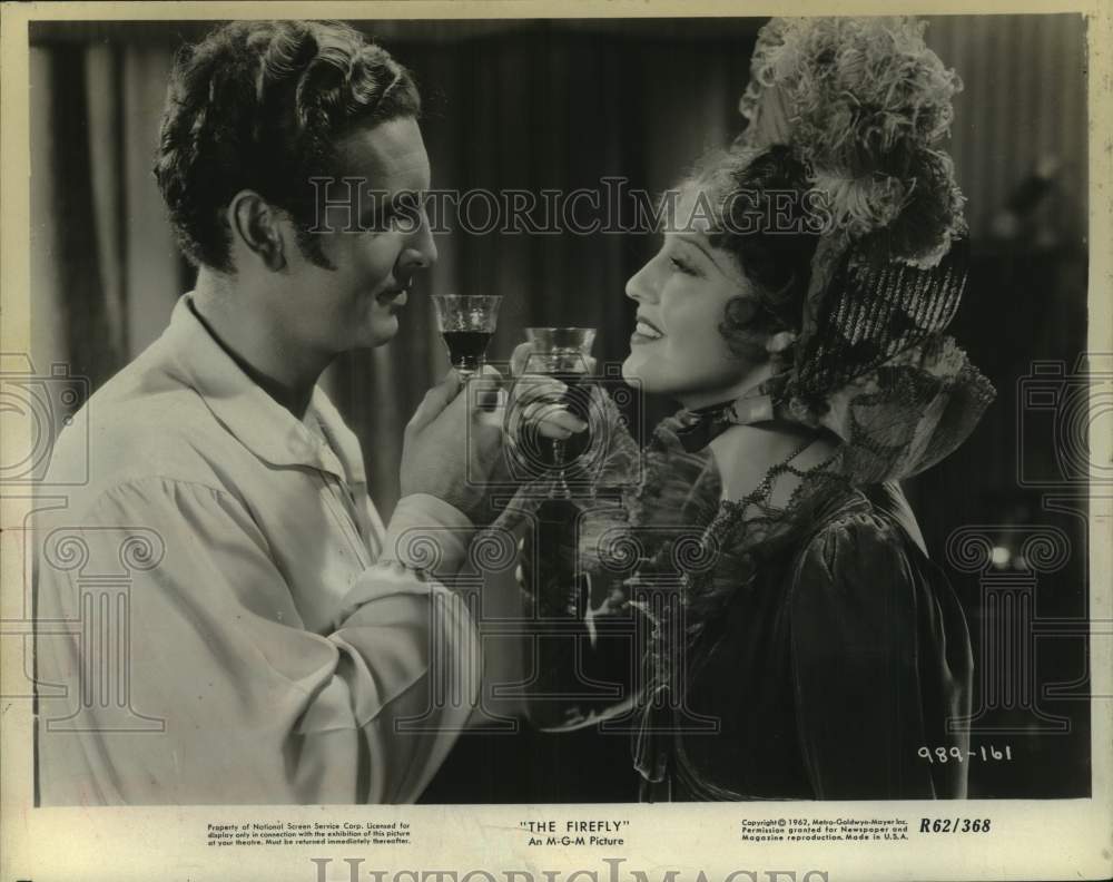 1962 Press Photo Alan Jones & Jeanette MacDonald star in "The Firefly"