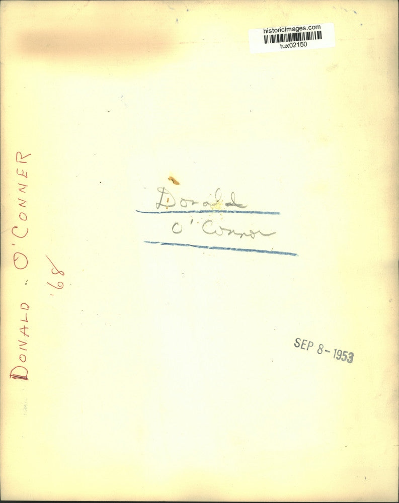 1953 Press Photo Actor Donald O'Connor - tux02150