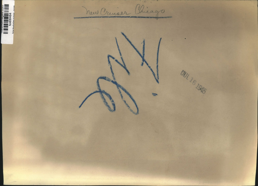 1945 Press Photo Navy Cruiser Ship Chicago of the Third Fleet Force - tux08464