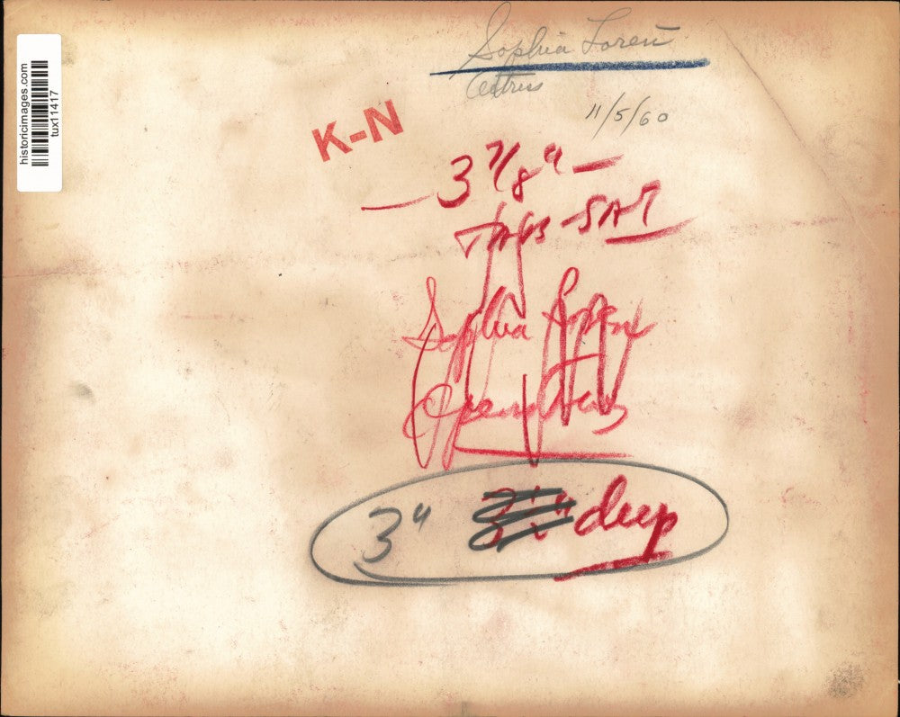 1960 Press Photo Actress Sophia Loren Starring in "A Breath of Scandal"