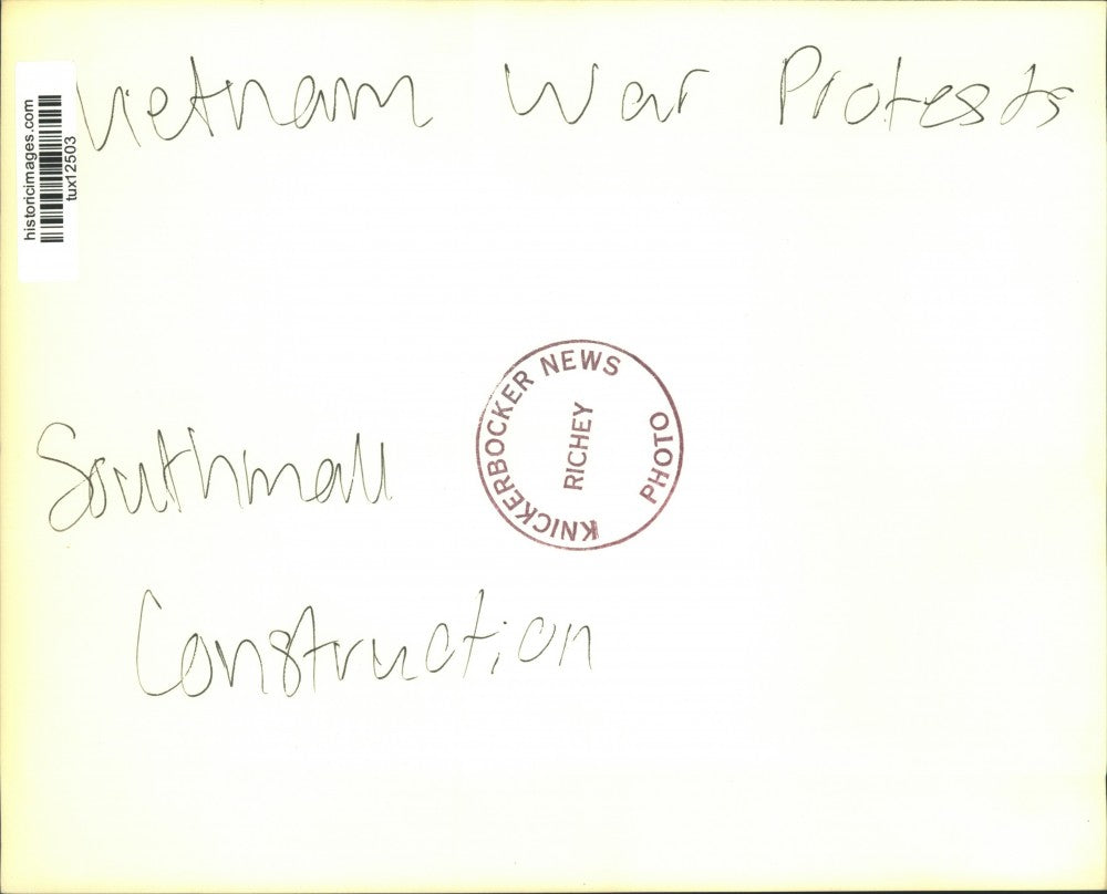 Press Photo Southmall Construction Vietnam War Protesters at Demonstration