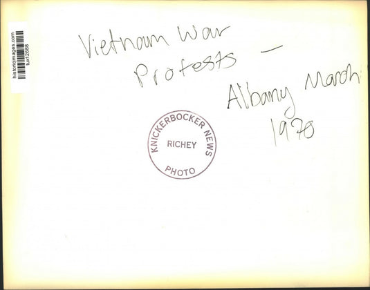 1970 Press Photo Demonstrator Carried Away at Vietnam War Protest in Albany