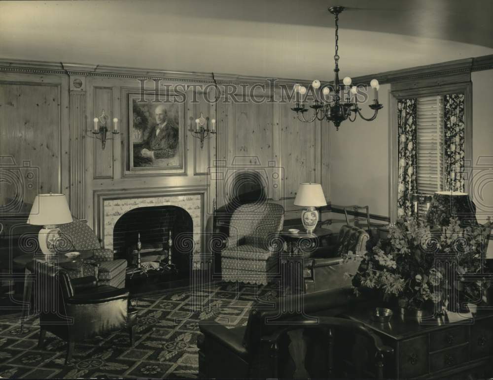 1936 Press Photo Interior of Hale House at Union College in Schenectady- Historic Images