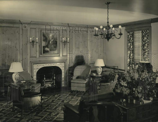 1936 Press Photo Interior of Hale House at Union College in Schenectady- Historic Images