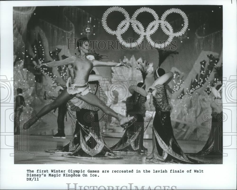 Press Photo Winter Olympics recreation on Walt Disney's Magic Kingdom on Ice. - Historic Images