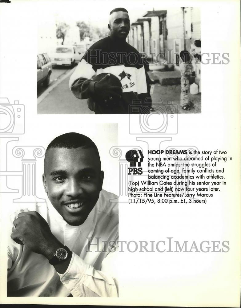 1995 Press Photo William Gates featured in PBS sports documentary &quot;Hoop Dreams&quot; - Historic Images