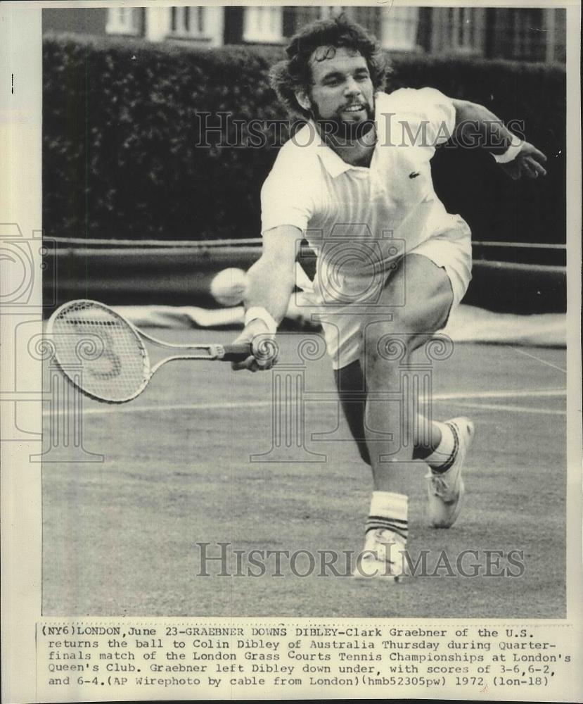 1972 Press Photo Clark Graebner during London Grass Courts Tennis Championships - Historic Images