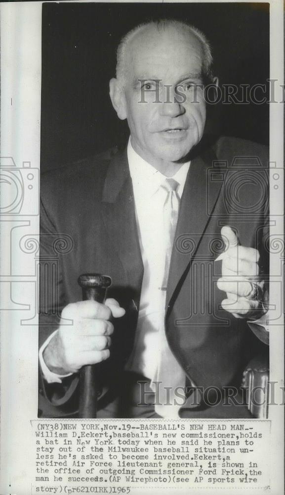 1965 Press Photo William D. Eckert, baseball&#39;s new commissioner - sps06869 - Historic Images