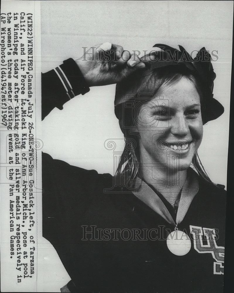 1967 Press Photo Pan American Games diving gold medalist, Sue Gossick - sps06895 - Historic Images