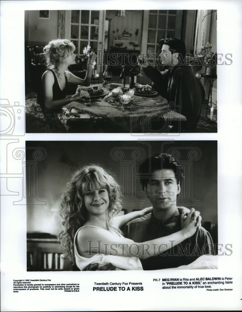 1992 Press Photo Meg Ryan and Alec Baldwin star in Prelude to a Kiss ...