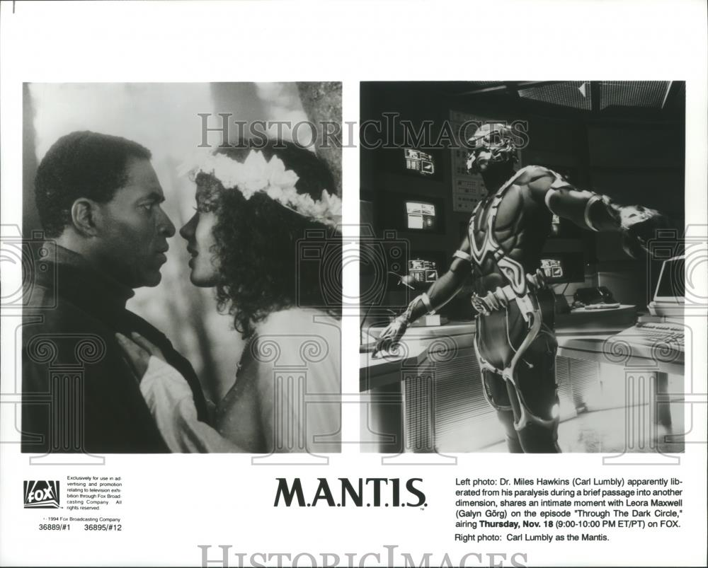 1994 Press Photo Carl Lumbly and Galyn Gorg star in M.A.N.T.I.S., on Fox. - Historic Images