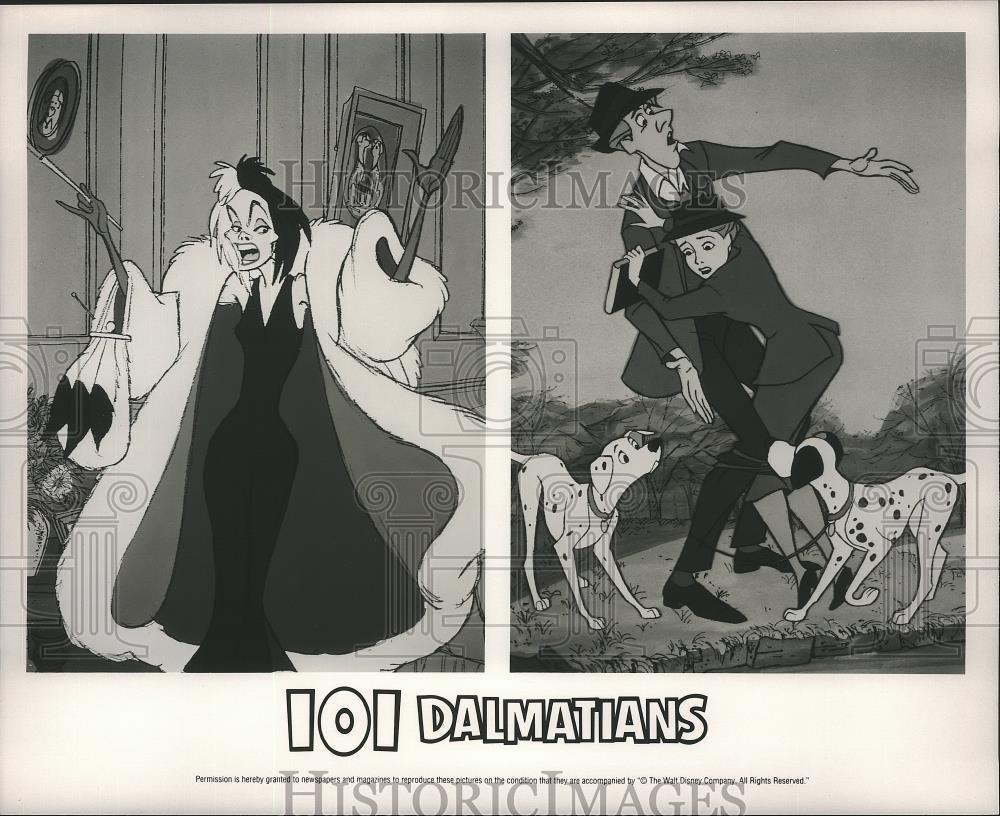 1992 Press Photo Scenes from Walt Disney Animated Film "101 Dalmatians" - Historic Images