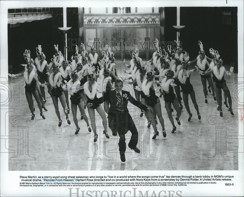 1981 Press Photo Steve Martin Dancing in Herbert Ross's "Pennies from Heaven" - Historic Images