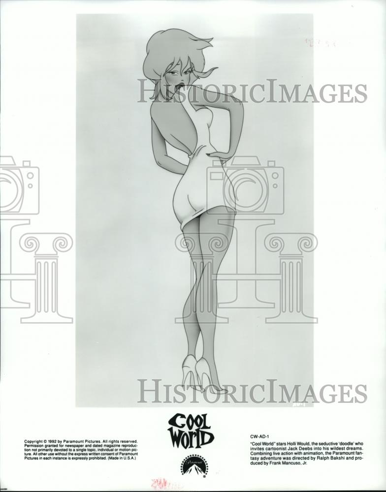 1992 Press Photo "Cool World" Animated Film Character "Holli Would" - spp13256 - Historic Images