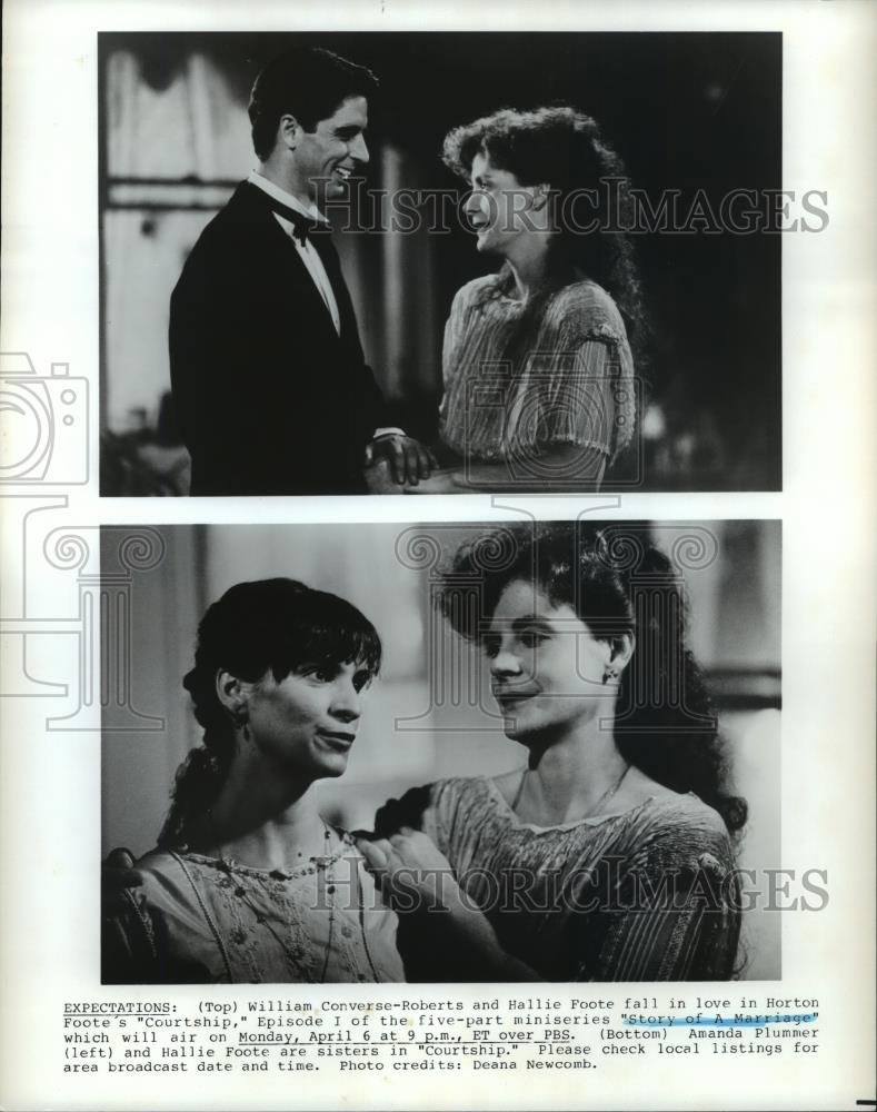 1987 Press Photo William Converse-Roberts & Hallie Foote in Story of a Marriage. - Historic Images