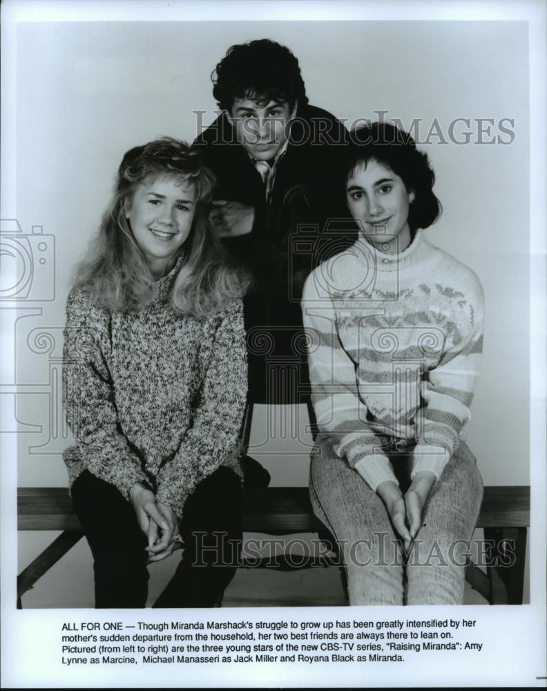 1989 Press Photo Amy Lynne, Michael Manasserri &amp; Royana Black in Raising Miranda - Historic Images