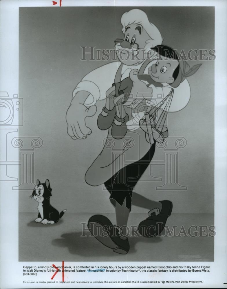 1940 Press Photo A scene from Walt Disney&#39;s animated feature, Pinocchio. - Historic Images