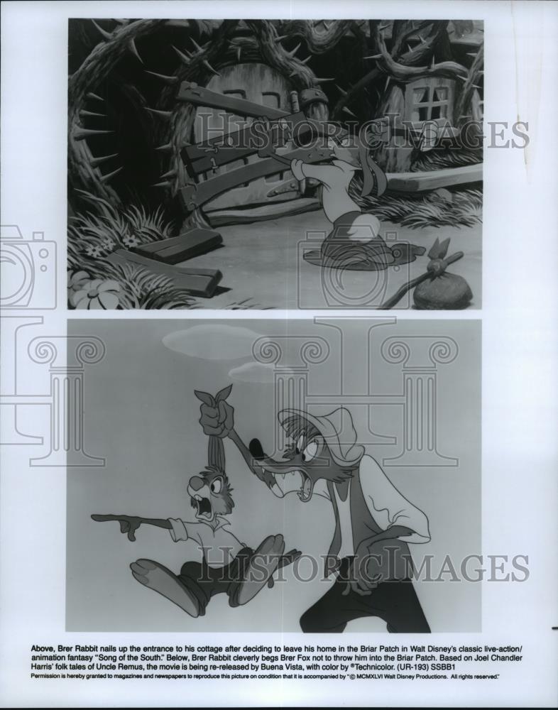 1966 Press Photo Scenes from Walt Disney&#39;s animated film, Song of the South. - Historic Images